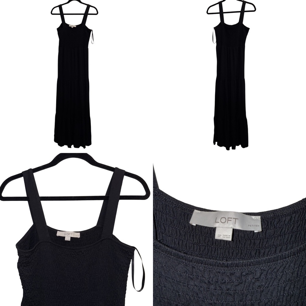 LOFT Smocked Tiered Sleeveless Maxi Dress